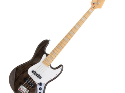 Brown Electric Bass Guitar Isolated on White Background